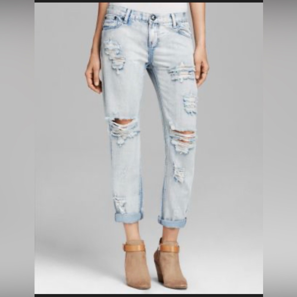 ONE TEASPOON LOW WAIST AWESOME BAGGIES COLOR BLUE MALT